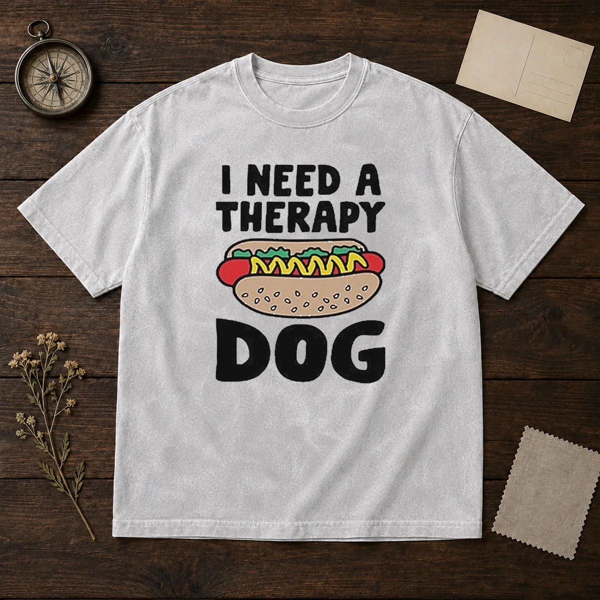 Nice I Need A Therapy Dog Illustration Shirt - Image 8