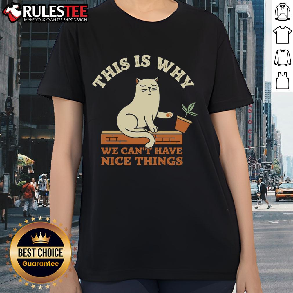 Funny This Is Why We Can't Have Nice Things Cat T-Shirt - Image 3