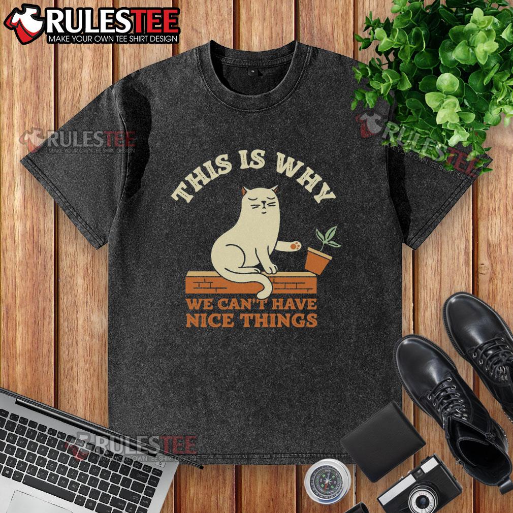 Funny This Is Why We Can't Have Nice Things Cat T-Shirt - Image 6