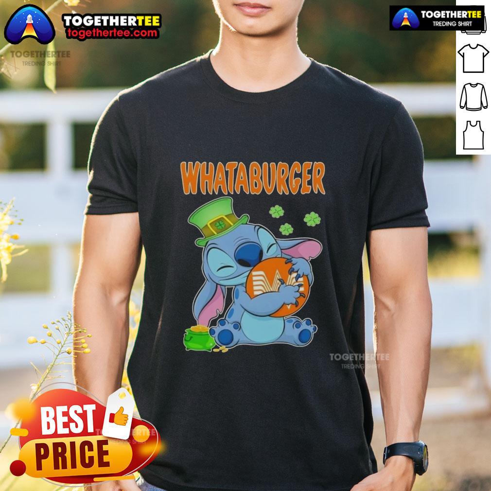 Nice Stitch Hug The Whataburger Logo Happy Patrick's Day T-Shirt