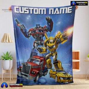 Optimus Prime And Bumblebee Transformers Movie Blanket Customize Blanket