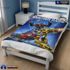 Alternative view of Optimus Prime And Bumblebee Transformers Movie Blanket Customize Blanket