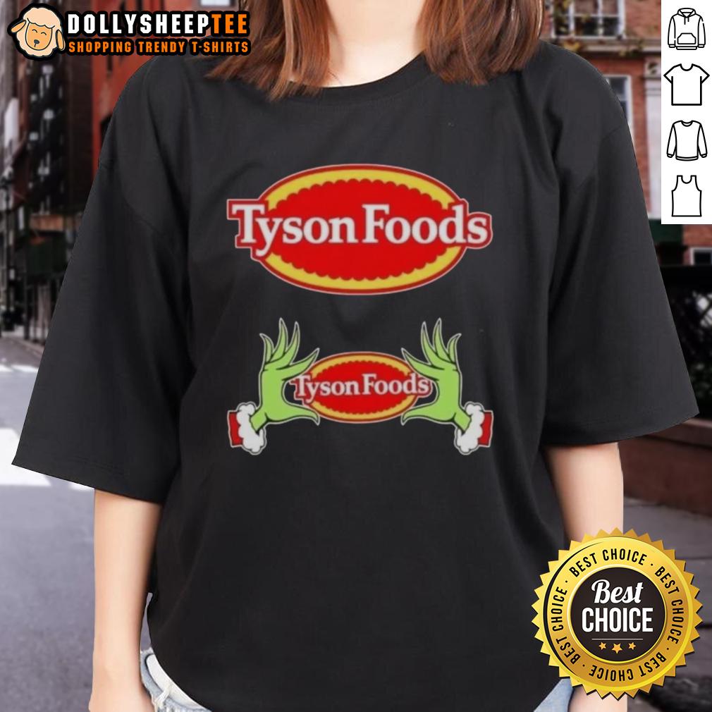 Awesome Tyson Foods X Grinch Hands Merry Christmas T-Shirt - Image 3