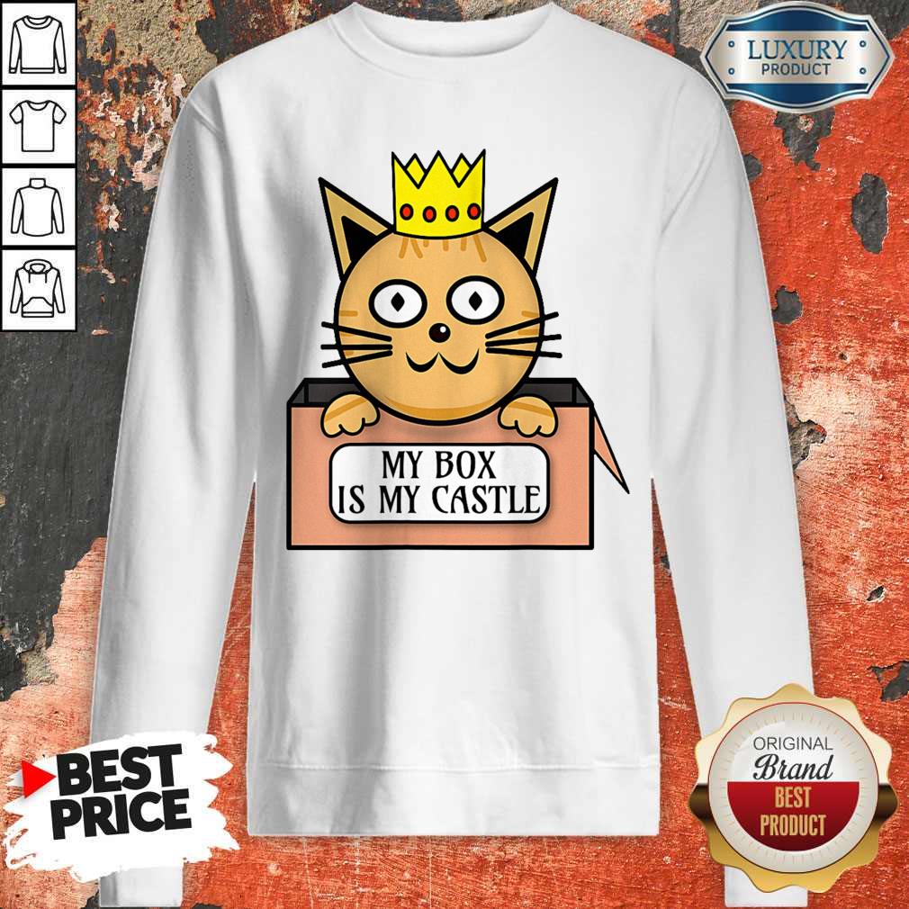 Funny Cat King My Box Is My Castle Shirt - Image 4