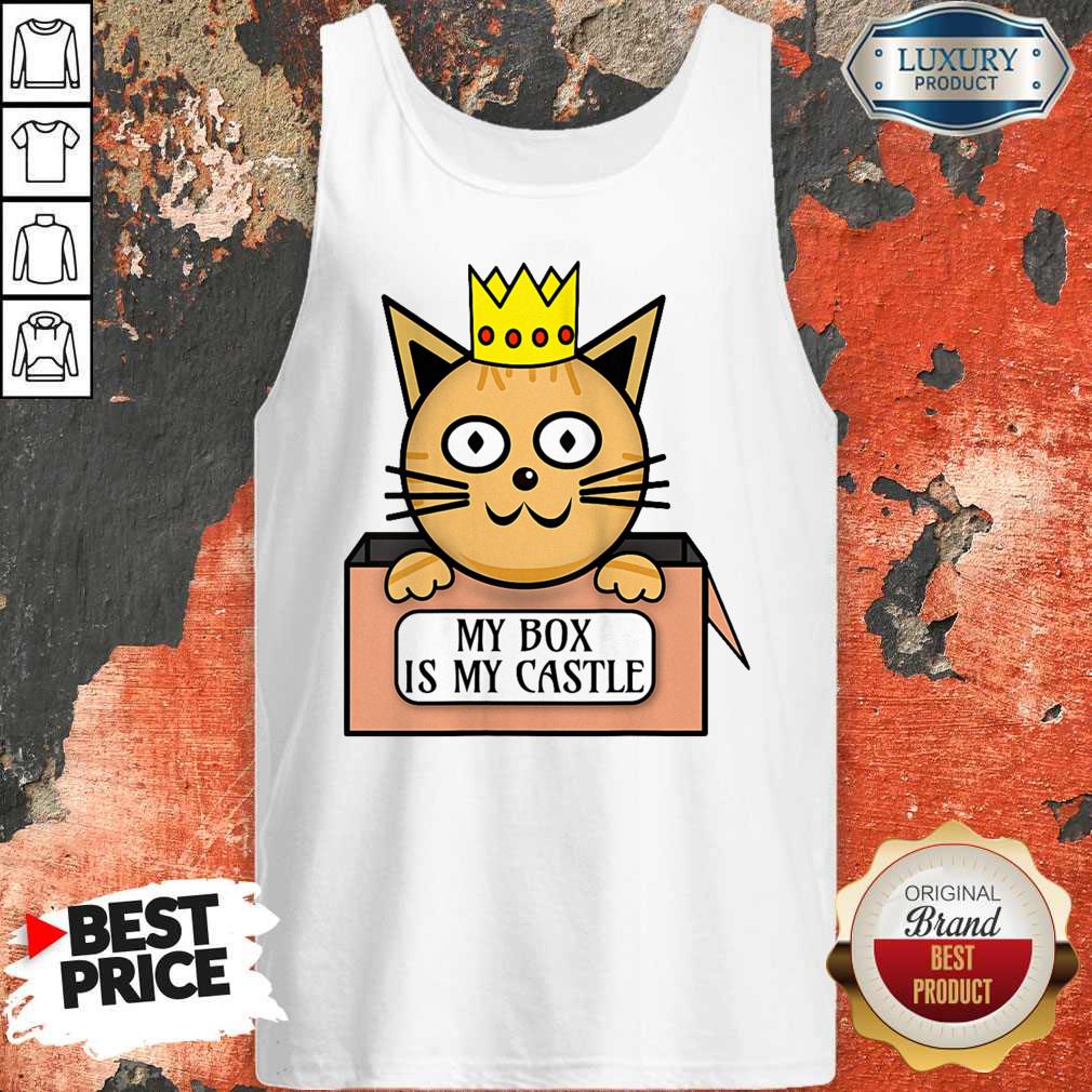 Funny Cat King My Box Is My Castle Shirt - Image 3