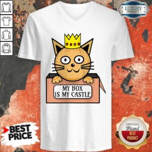 Alternative view of Funny Cat King My Box Is My Castle Shirt