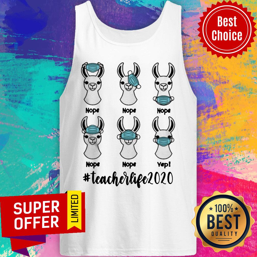 Llama Right Way To Wear Mask #Teacherlife 2020 Shirt - Image 3