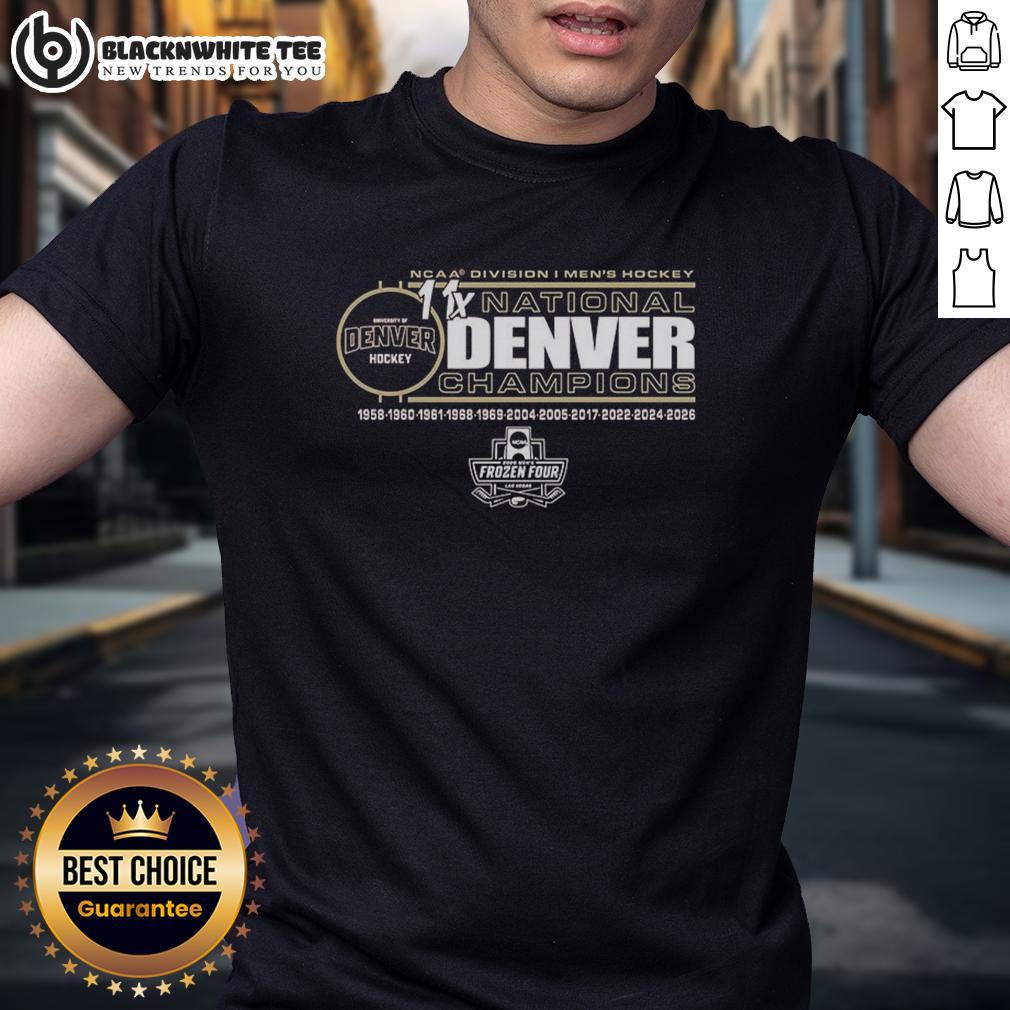 Premium Denver Pioneers 11-Time NCAA Frozen Four Men's Ice Hockey National Champions T-Shirt