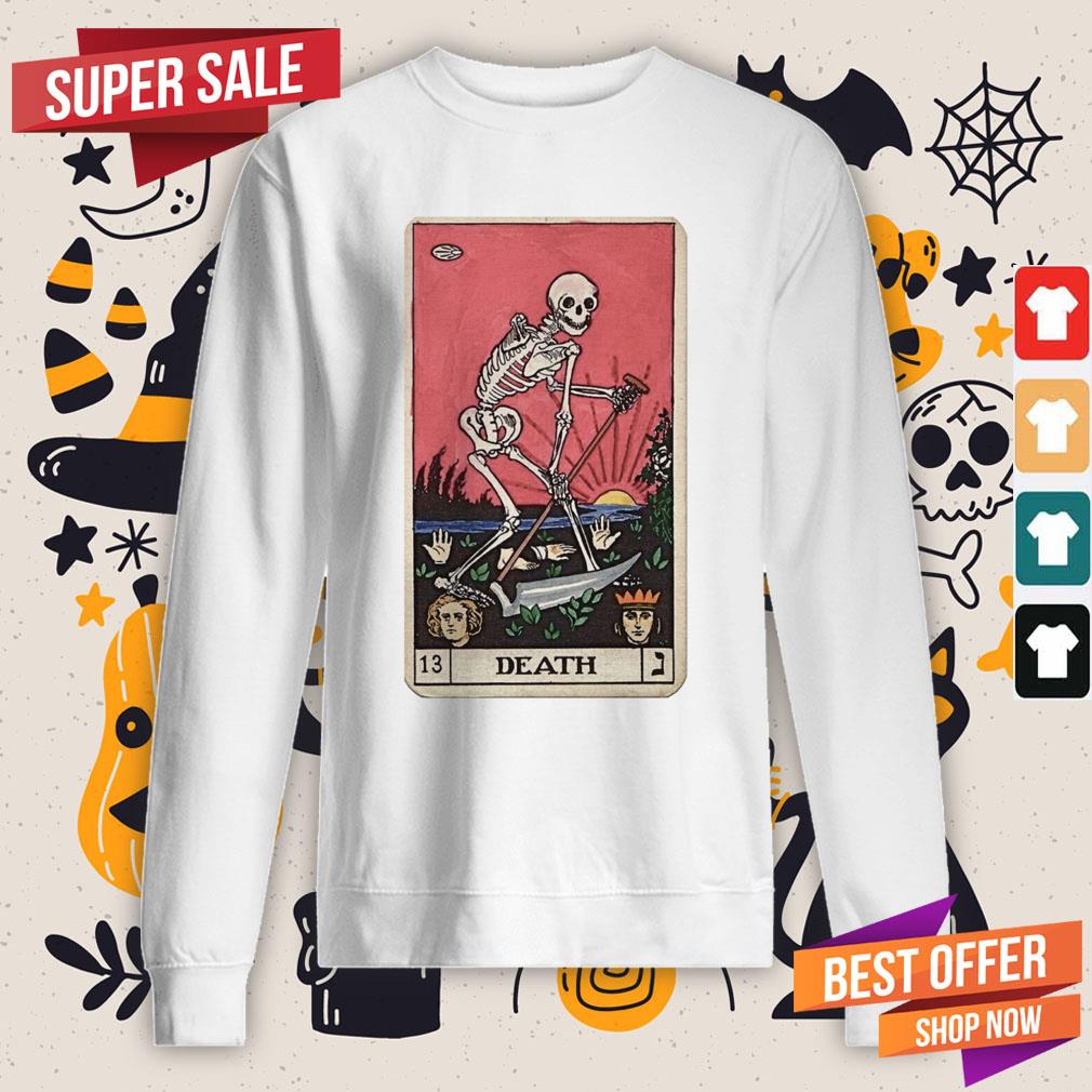 Death Tarot Skeleton Day Of The Dead Dia De Muertos Shirt - Image 4