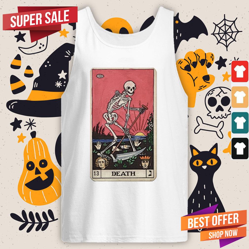 Death Tarot Skeleton Day Of The Dead Dia De Muertos Shirt - Image 3