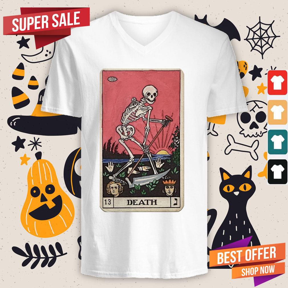 Death Tarot Skeleton Day Of The Dead Dia De Muertos Shirt - Image 2