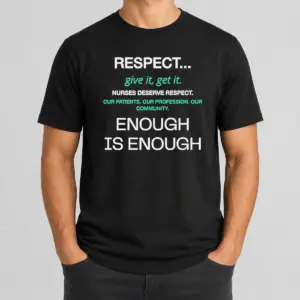 Awesome Pretty Respect Nurses Enough Is Enough Shirt
