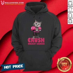 Alternative view of Cat Boxing Fight Crush Breast Cancer Shirt