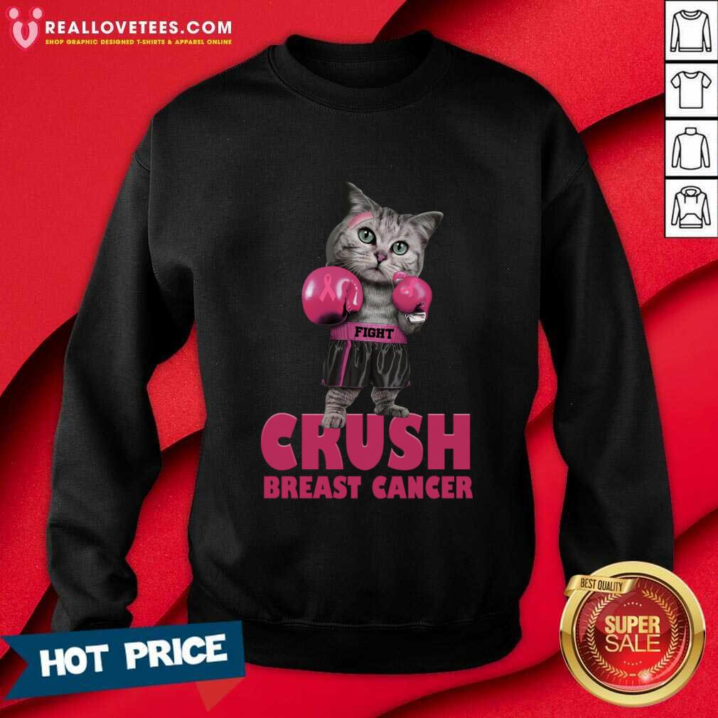 Cat Boxing Fight Crush Breast Cancer Shirt - Image 5