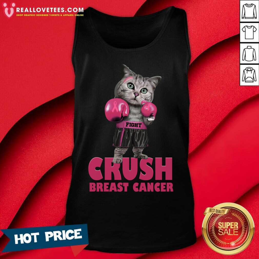 Cat Boxing Fight Crush Breast Cancer Shirt - Image 4