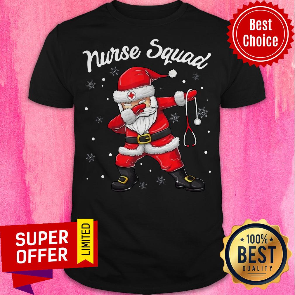 Top Christmas Scrub Tops Dabbing Santa Nurse Shirt