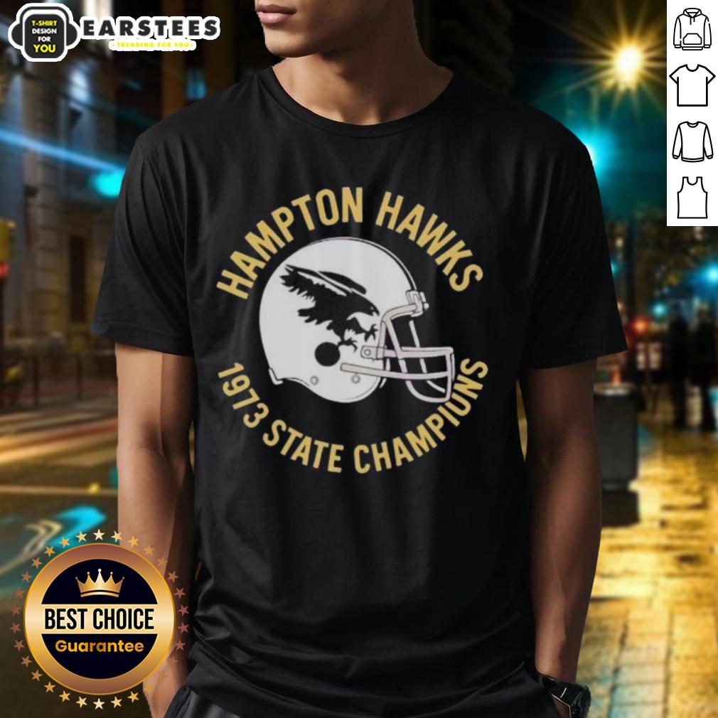Nice Hampton Hawks 1973 State Champions Helmet T-Shirt