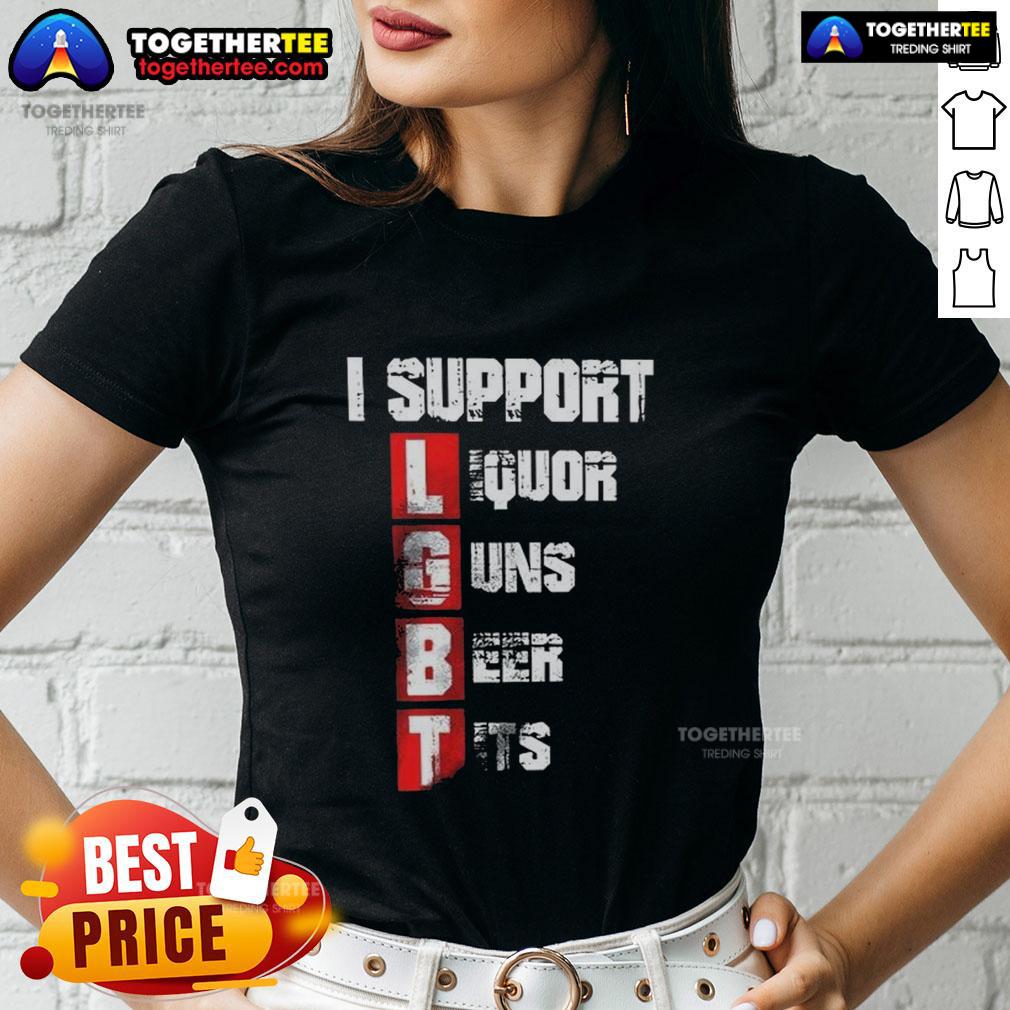 Nice I Support LGBT Liberty Guns Beer Tits Vertical T-Shirt - Image 3