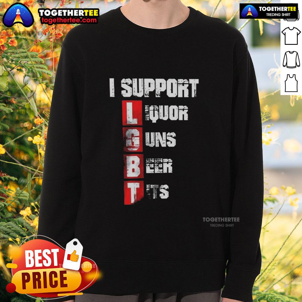 Nice I Support LGBT Liberty Guns Beer Tits Vertical T-Shirt - Image 5