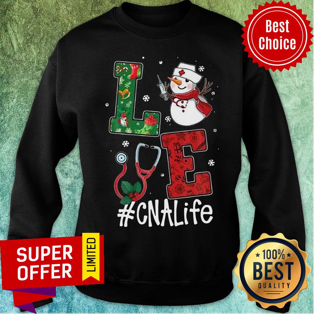 Awesome Snowman Nurse Love #Cnalife Christmas Shirt - Image 5