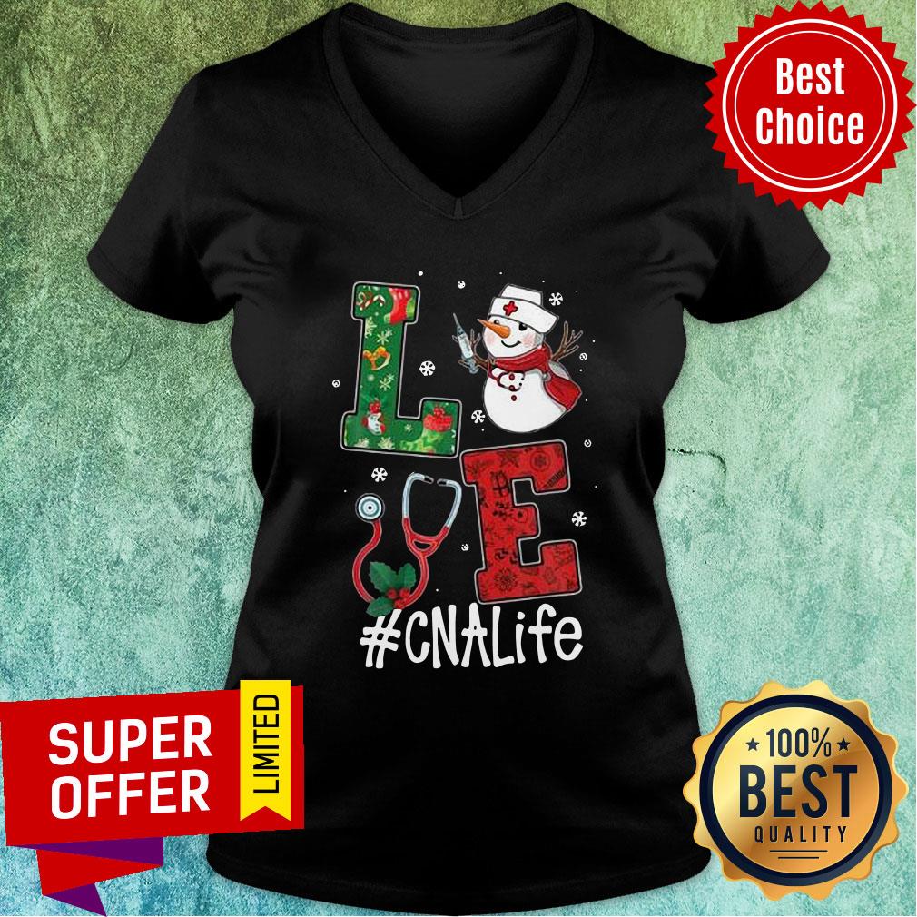 Awesome Snowman Nurse Love #Cnalife Christmas Shirt - Image 3