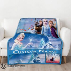 Alternative view of Awesome Disney Frozen Elsa & Friends Journey Collage Blanket Fleece Customized Blanket