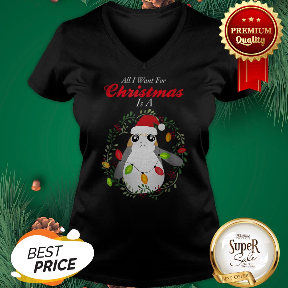 Official Star Wars Porg All I Want Christmas Holiday Shirt - Image 2