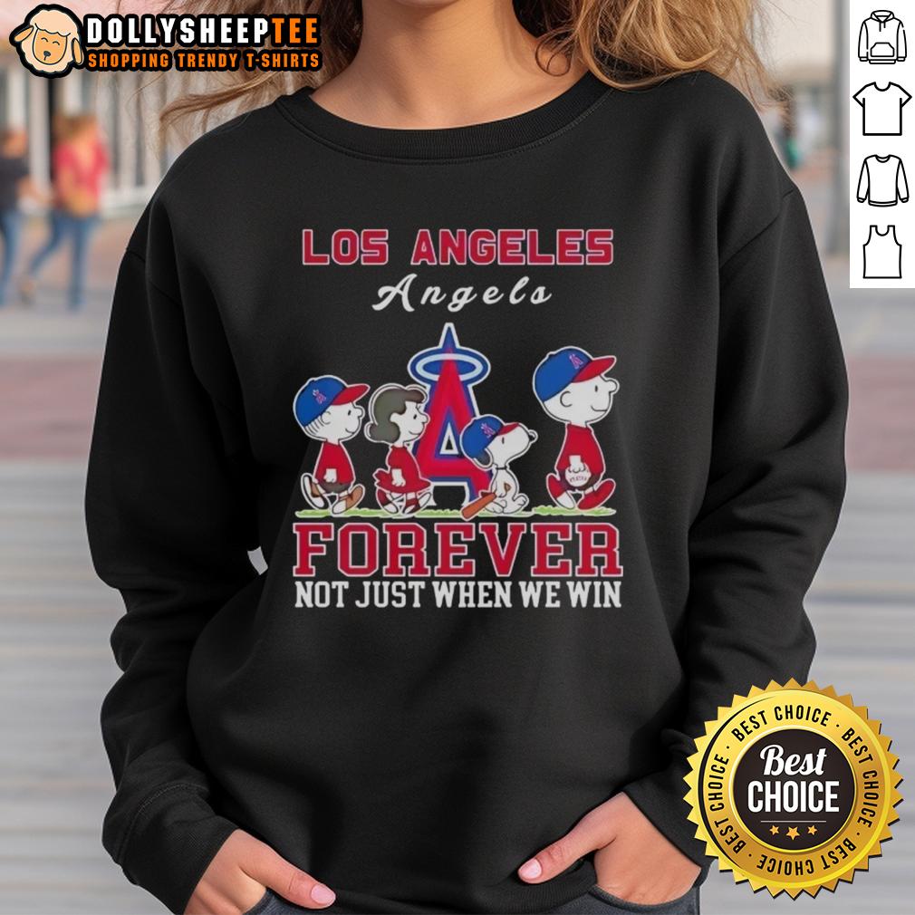 Premium Snoopy And Charlie Brown Los Angeles Angels Baseball Forever Not Just When We Win T-Shirt