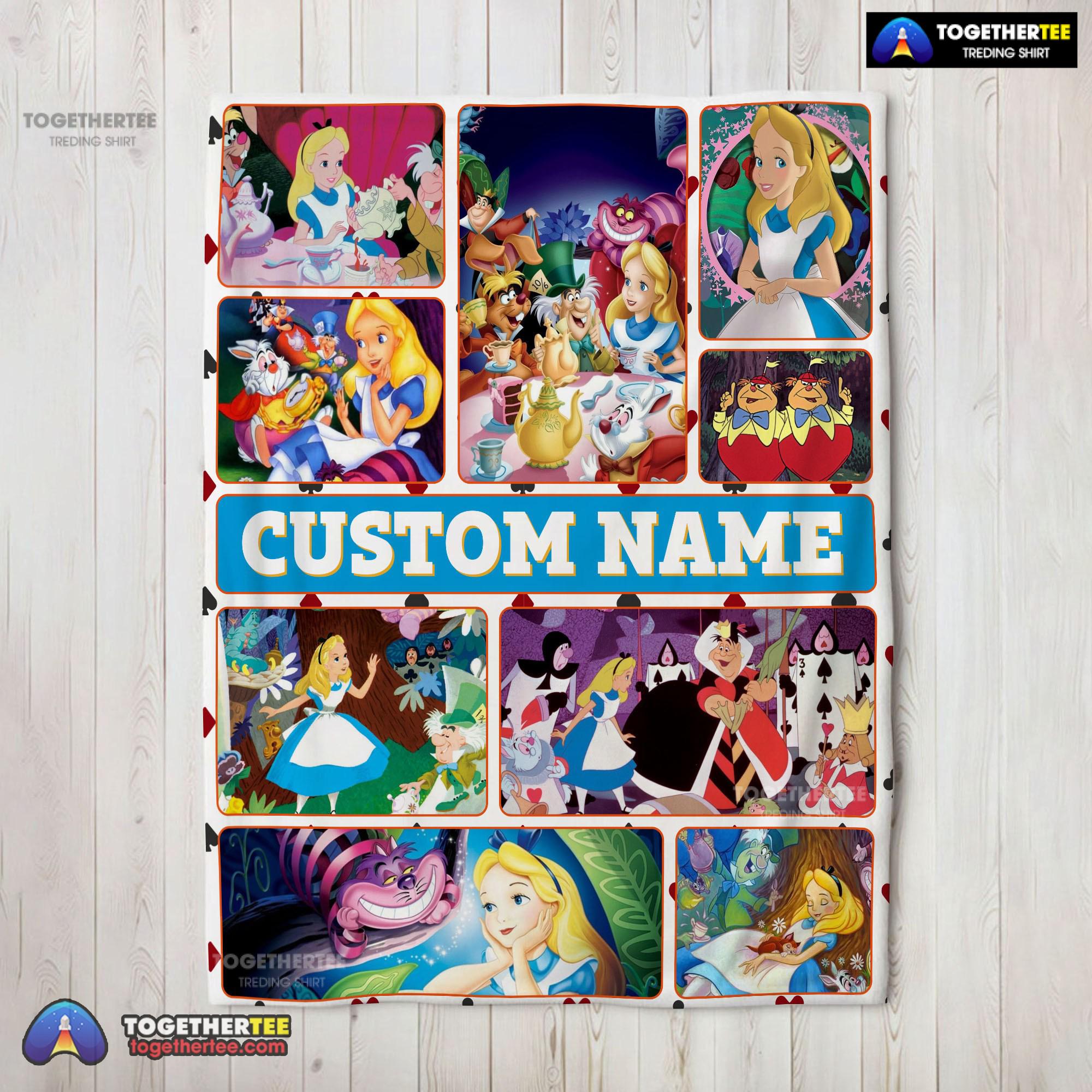 Official Disney Alice In Wonderland Adventure Collage Blanket Fleece Customized Blanket