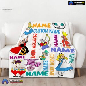 Alternative view of Official Disney Alice In Wonderland All Character Blanket Fleece Customized Blanket