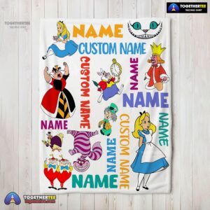 Official Disney Alice In Wonderland All Character Blanket Fleece Customized Blanket
