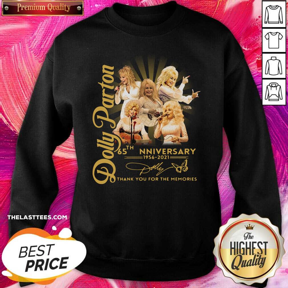 Nice Dolly Parton 65th Anniversary 1956 2021 Thank You For The Memories Signatures Shirt - Image 2