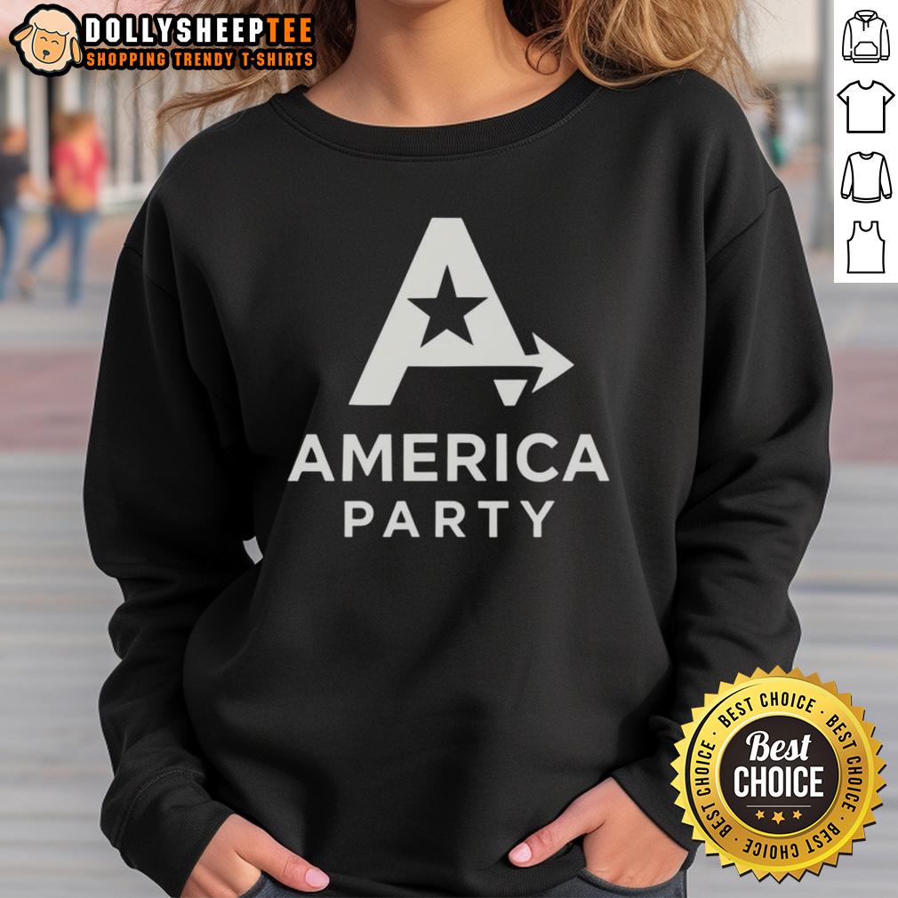 Top Elon Musk American Party Logo T-Shirt - Image 5