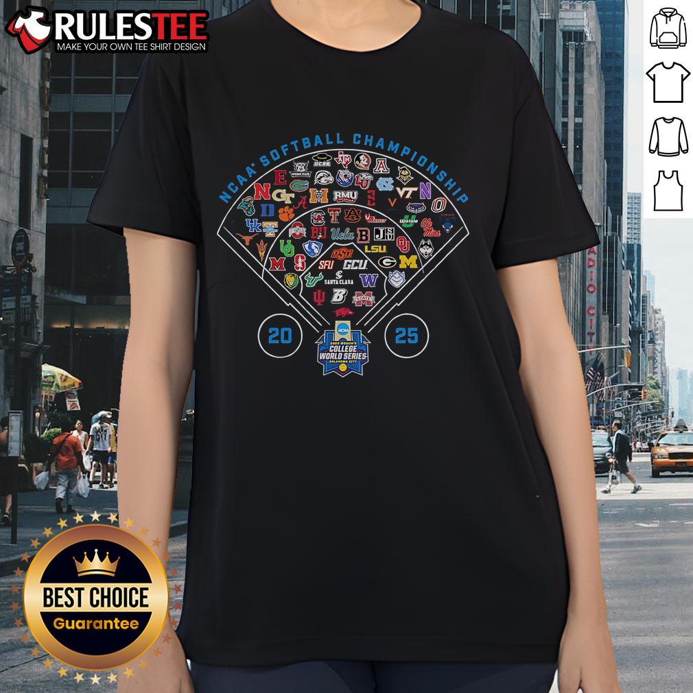 Official 64-team 2025 NCAA Softball Women's College World Series T-Shirt - Image 3