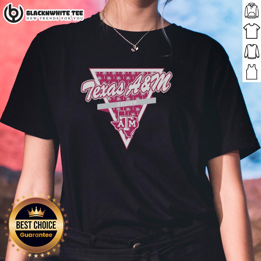 Hot Texas A&M Aggies Football Palm Tree Pattern Inside A Triangle Logo T-Shirt - Image 3