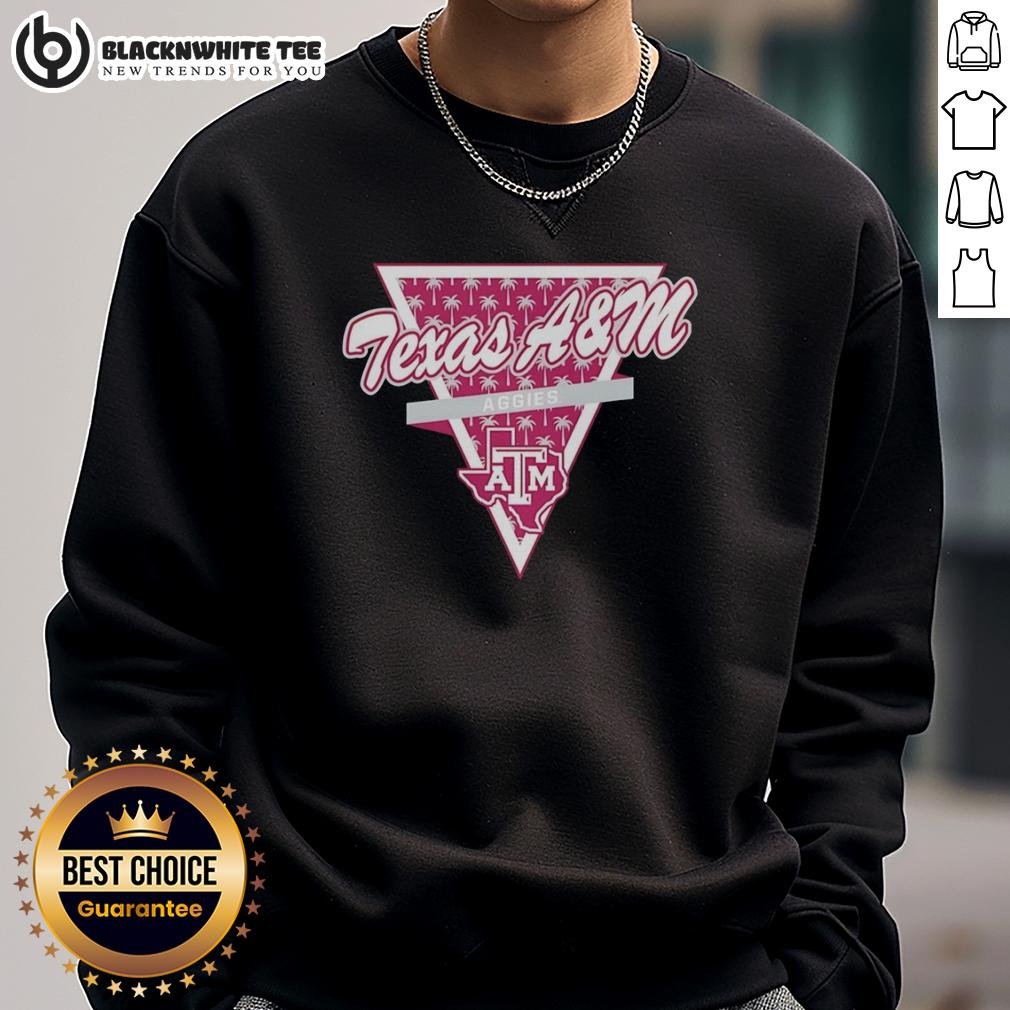 Hot Texas A&M Aggies Football Palm Tree Pattern Inside A Triangle Logo T-Shirt - Image 5