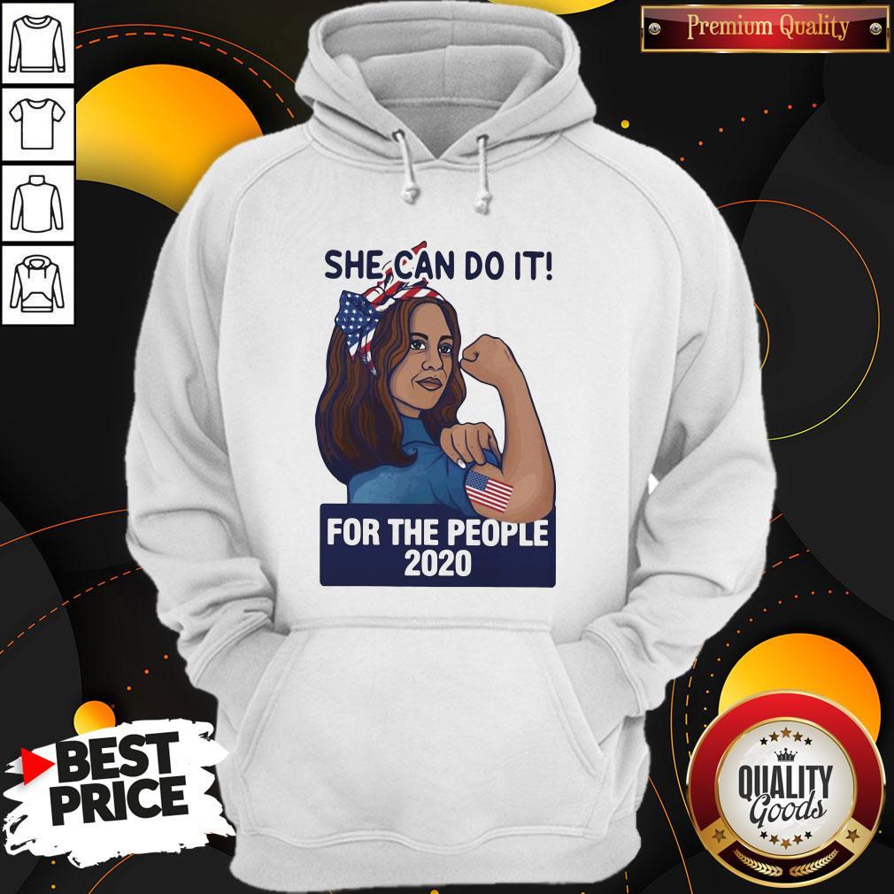 Premium She Can Do It For The People 2020 Lady American Flag Shirt - Image 3