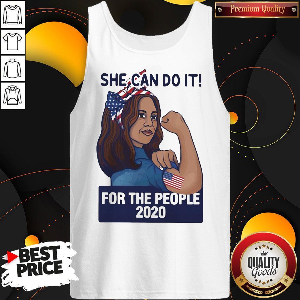 Premium She Can Do It For The People 2020 Lady American Flag Shirt - Image 5