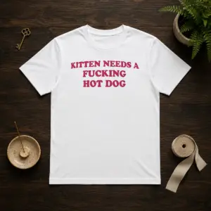 Awesome Needs A Fucking Hot Dog Kitten Shirt