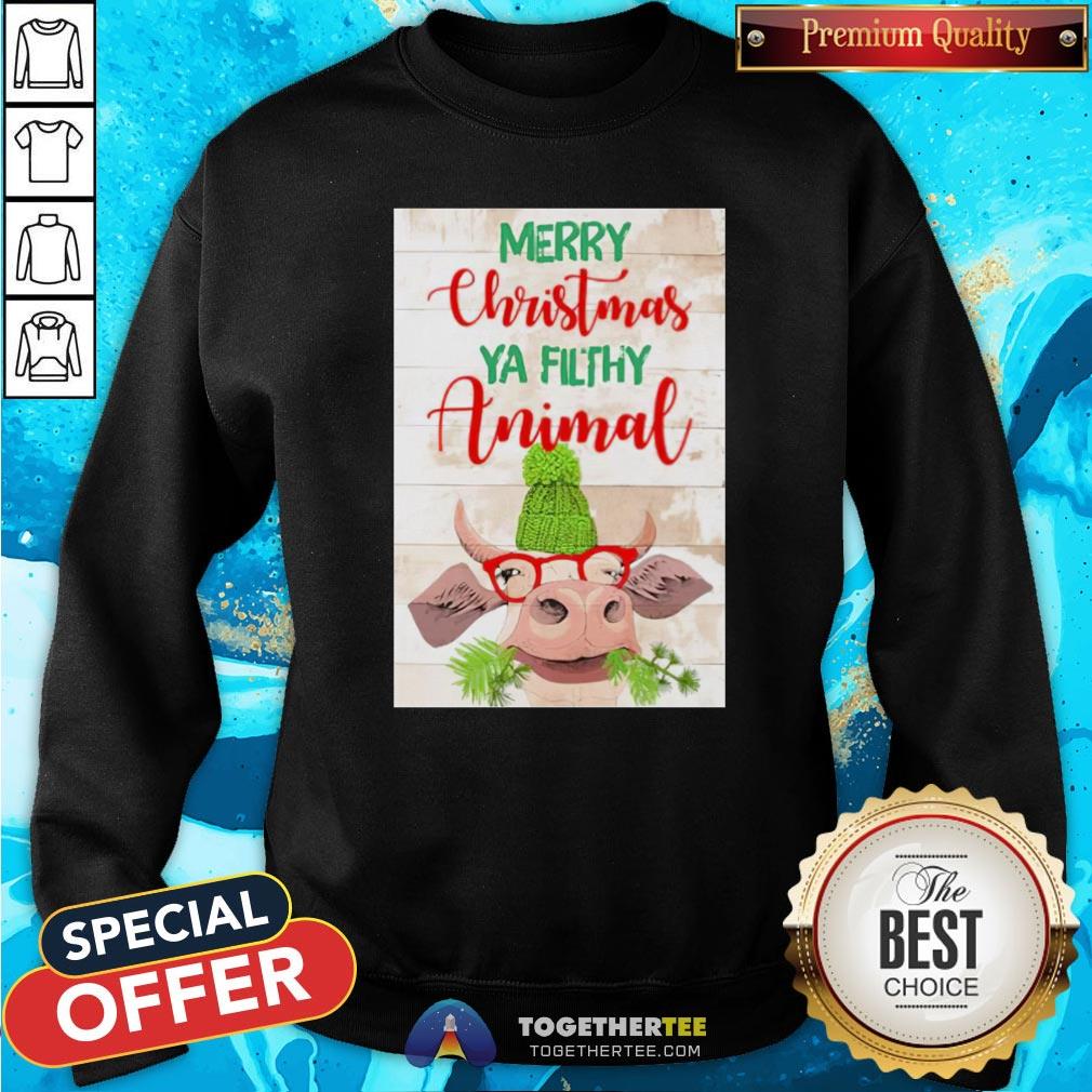 Happy Merry Christmas Ya Filthy Animal Cow Shirt - Image 4