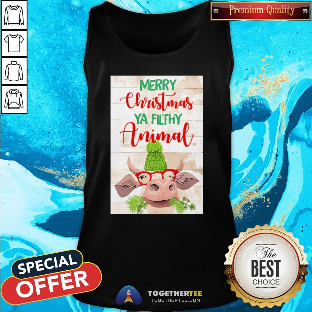 Happy Merry Christmas Ya Filthy Animal Cow Shirt - Image 3