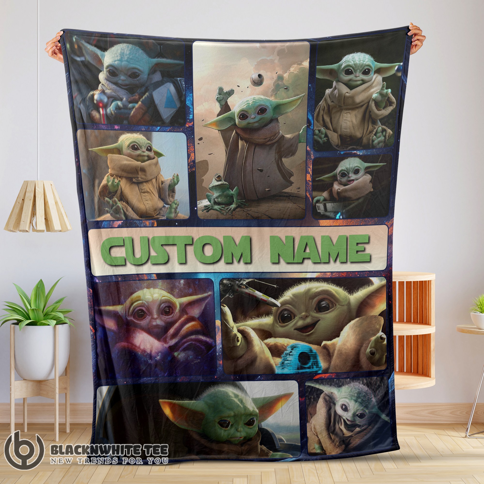 Perfect Pretty Star Wars Baby Yoda Collage Blanket Fleece Customized Blanket