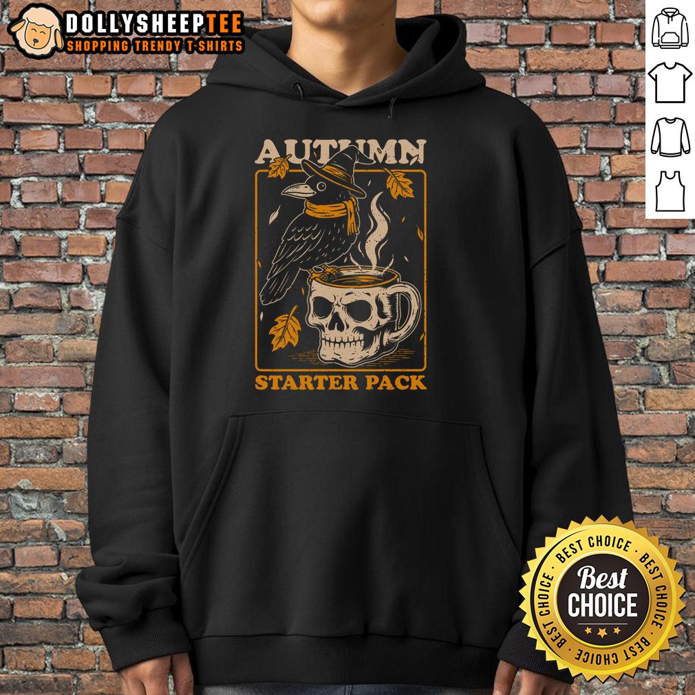 Awesome Crow Autumn Coffee Starter Pack Skull T-Shirt - Image 2