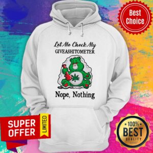 Alternative view of Let Me Check My Giveashitometer Bear Smoking Weed Nope Nothing Shirt