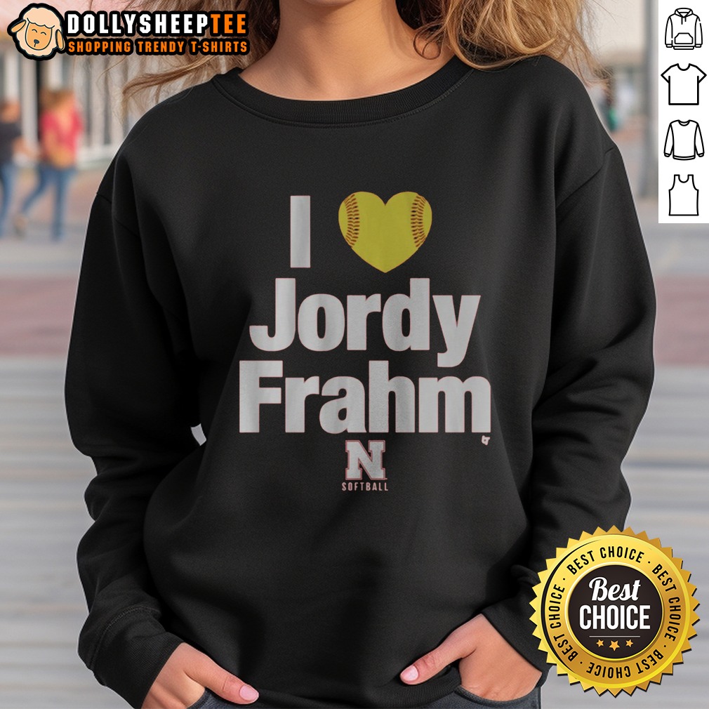 Hot Nebraska Softball I Heart Jordy Frahm Shirt - Image 4