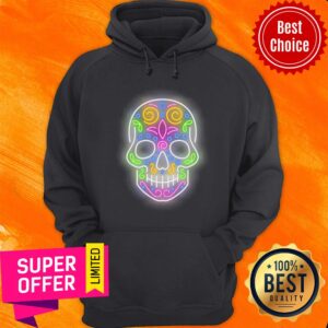 Alternative view of Light Neon Day Of The Dead Muertos Sugar Skull Shirt