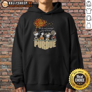 Alternative view of Nice Snoopy And Friends Purdue It's The Most Wonderful Time Of The Year Autumn T-Shirt