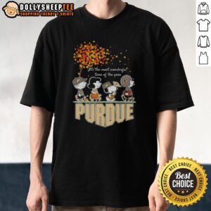 Nice Snoopy And Friends Purdue It's The Most Wonderful Time Of The Year Autumn T-Shirt