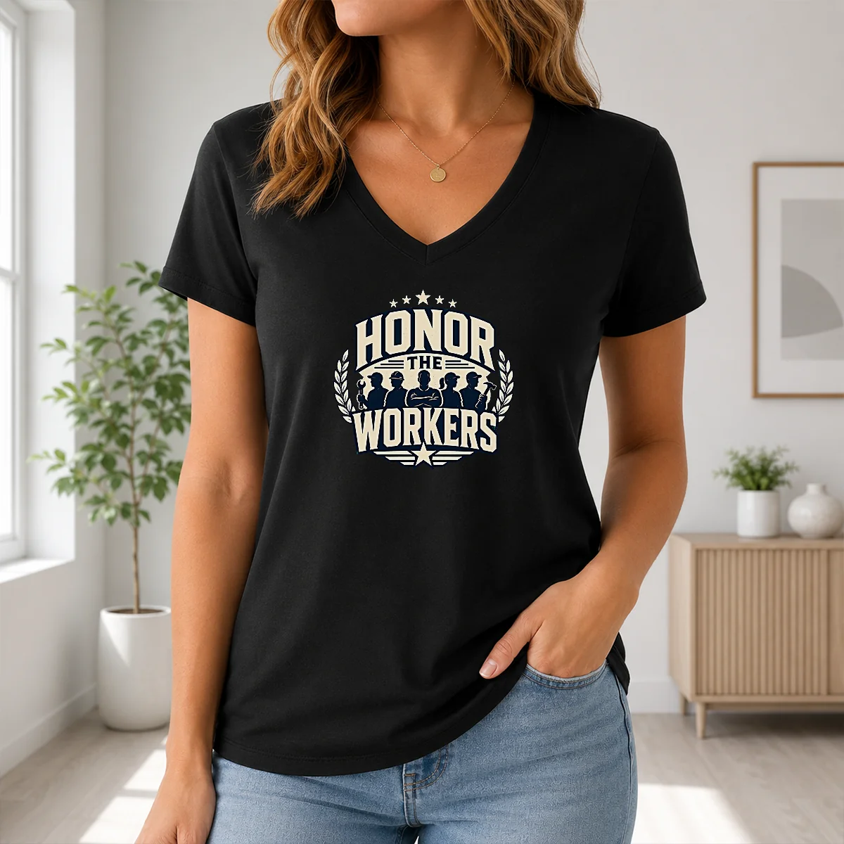 Funny Hot Labour Day Honor The Workers Silhouette Shirt - Image 2