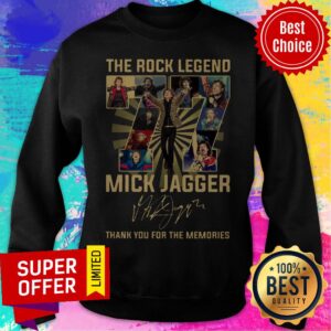 Alternative view of The Rock Legend 77 Mick Jagger Thank You For The Memories Signatures Shirt